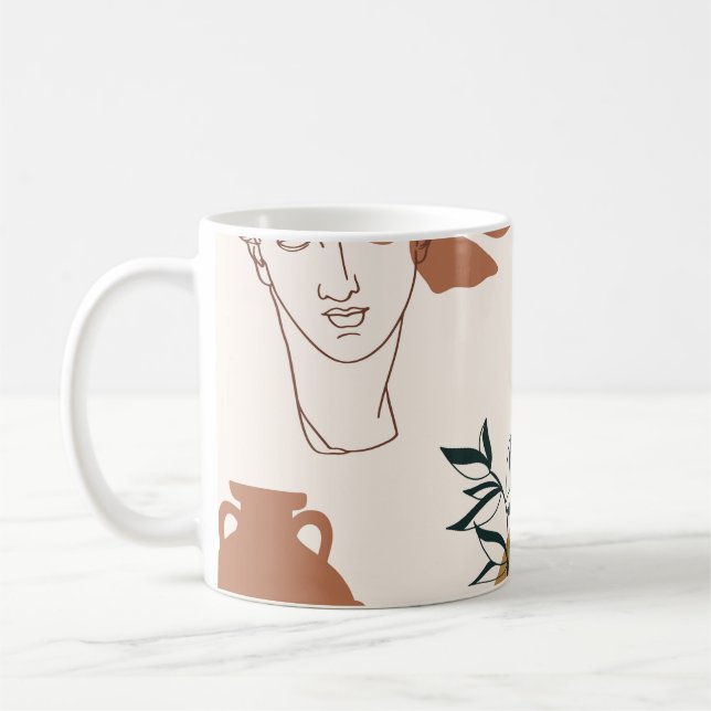 Mug Abstrait motif sans soudure de la tête de sculptur (Gauche)