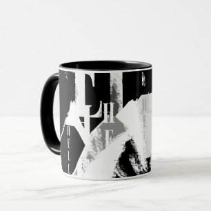 Mug Abstrait noir blanc gris