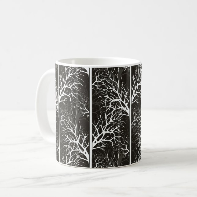 Mug Abstrait noir et blanc (Devant gauche)