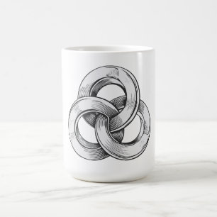 Mug Abstrait noir et blanc de trois c interconnectés