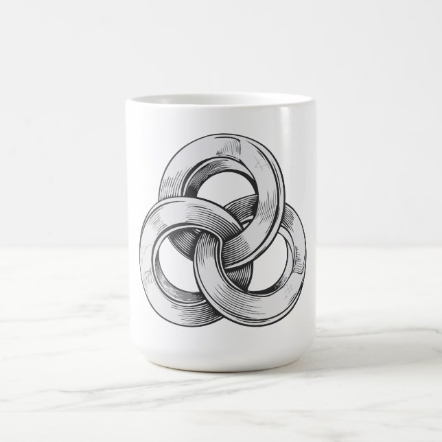Mug Abstrait noir et blanc de trois c interconnectés (Centre)