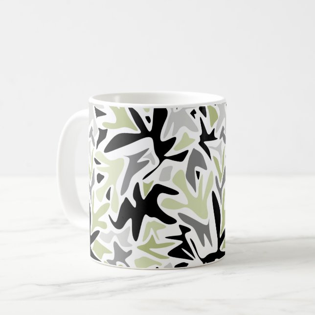 Mug Abstrait, Noir et Vert, Jeunesse, Moderne, Créatif (Devant gauche)