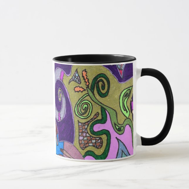 Mug abstrait original "Gold Elephant" (Droite)