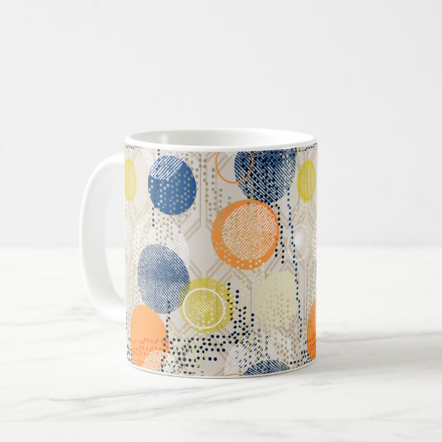 Mug Abstrait point de polka coloré (Devant gauche)