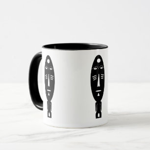 Mug abstrait portrait noir moderne