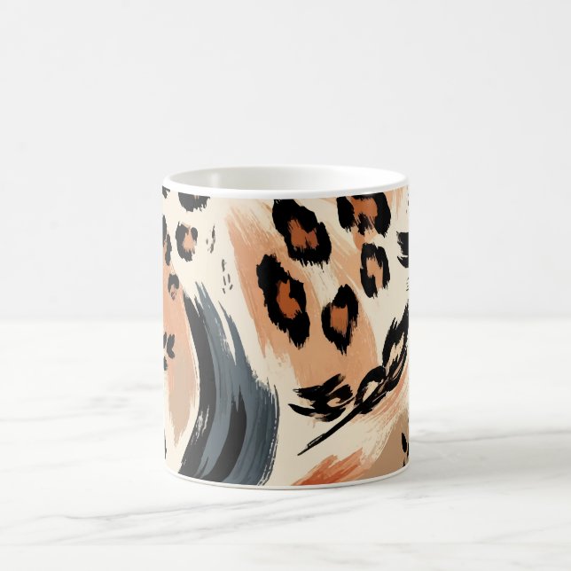 Mug Abstrait Poster de animal exotique peint Leopard (Centre)