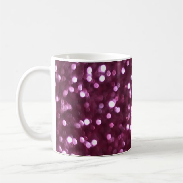 Mug Abstrait rose, lumières déconcentrées bokeh. (Gauche)