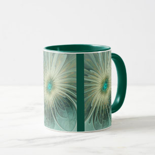 Mug Abstrait Sage Green Imaginaire Fleur Fractal Art