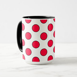 Mug Abstrait simple élégant rouge pois blancs cercle