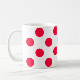 Mug Abstrait simple style rouge blanc pois circl