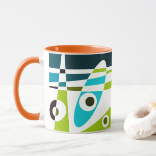 Mug Abstrait Surf Olive Blue Turquoise Planner