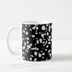 Mug Abstrait Terrazzo Mosaic Motif noir et blanc