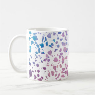 Mug Abstrait Terrazzo Mosaic rose et Motif bleu