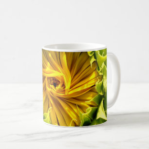 Mug Abstrait tournesol rétro funky, géométrie effrayée