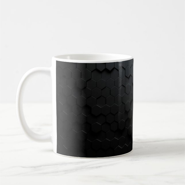 Mug Abstrait triangulaire noir, Grunge surfa (Gauche)