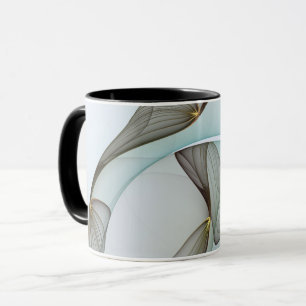 Mug Abstrait Turquoise Brown Gold Elegance