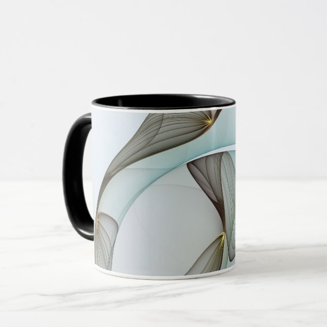 Mug Abstrait Turquoise Brown Gold Elegance (Devant gauche)