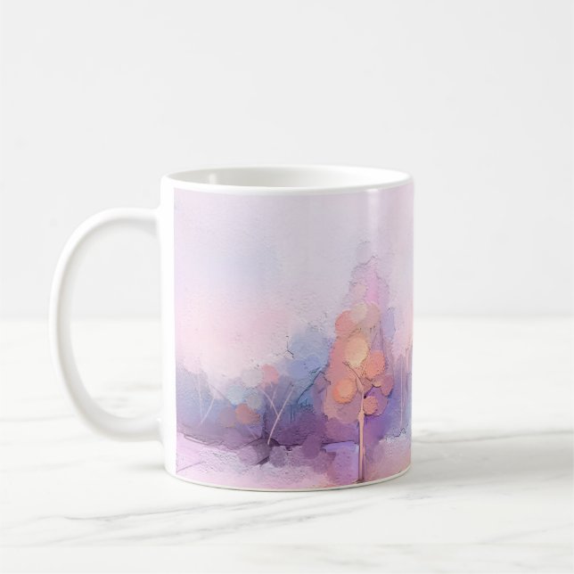 Mug Abstraite peinture à l'huile paysage forestier d'h (Gauche)