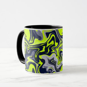 Mug Abstraite vague de vert, gris et noir