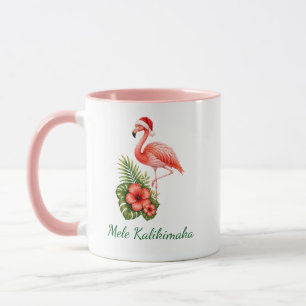 Mug Acc Mele Kalikimaka Noël Flamant Rose Personnalisé