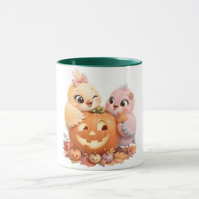Mug accent oiseaux d'Halloween charmant (Centre)