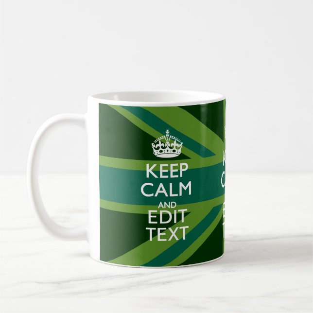 Mug Accent Vert Gardez Le Calme Et Votre Texte Union J (Gauche)