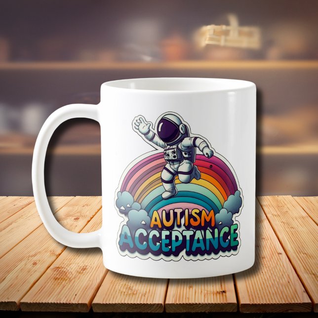 Mug Acceptation de l'autisme Astronaut arc-en-ciel (Créateur téléchargé)