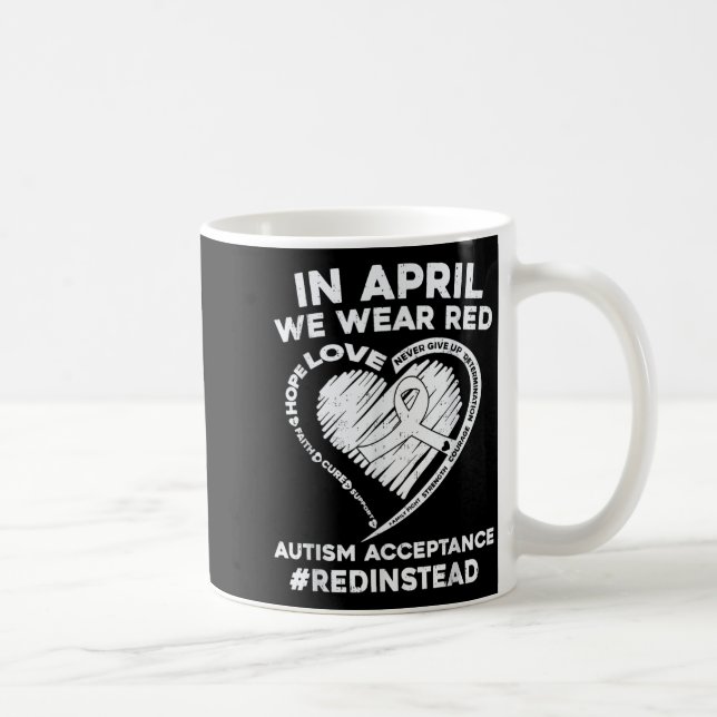 Mug Acceptation de l'autisme Rouge au lieu de la sensi (Droite)