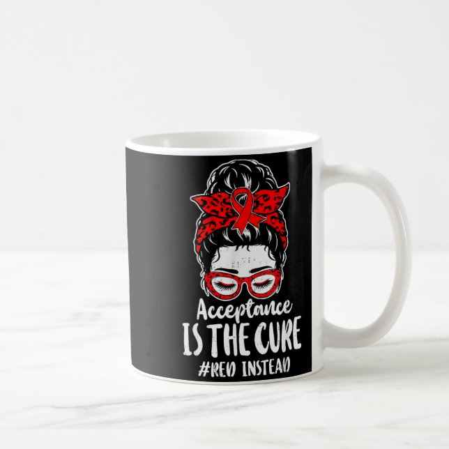 Mug Acceptation de l'autisme Sensibilisation Rouge au  (Droite)
