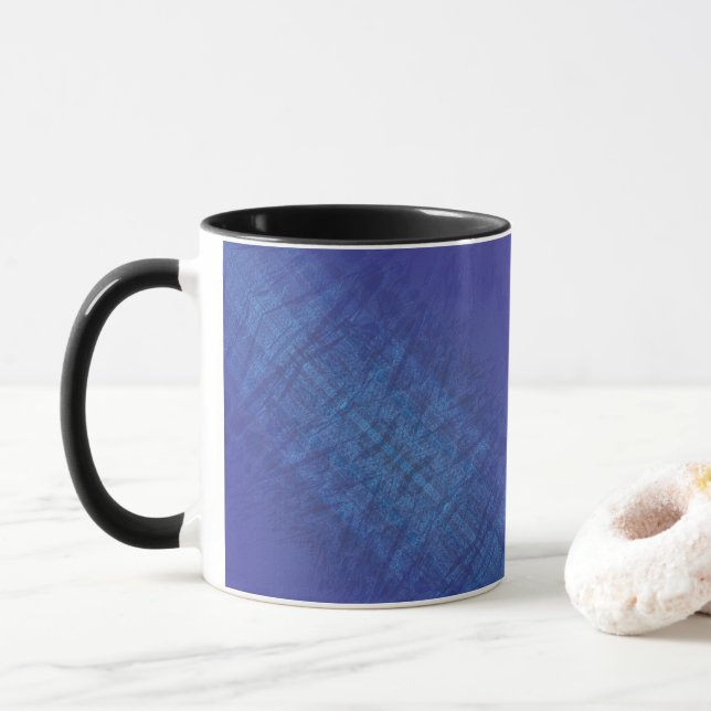 Mug Acceptation | Motif de Blue Indigo Violet Shibori (Avec donut)