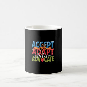 Mug Accepter Adapter Autisme Défenseur Ruban Cœur
