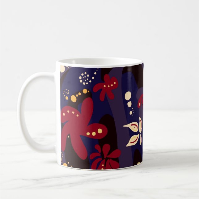 Mug Accessoires Motifs tendance, violet noir abstrait (Gauche)
