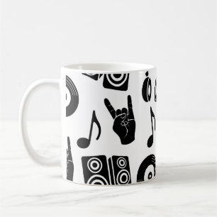Mug Accessoires musicaux : Motif Vintage monochrome.