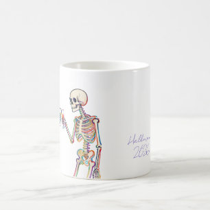 Mug Acclamations de squelette fantôme Halloween Texte 