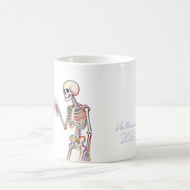 Mug Acclamations de squelette fantôme Halloween Texte  (Centre)