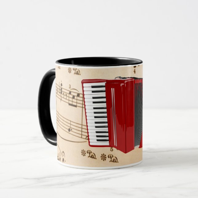 Mug Accordion Music, design populaire, (Devant gauche)