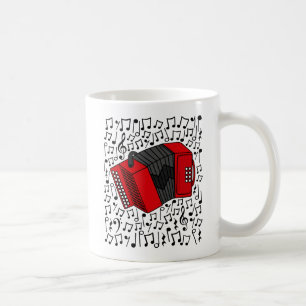 Mug Accordion Musical Notes Accordioniste Folk Musicia