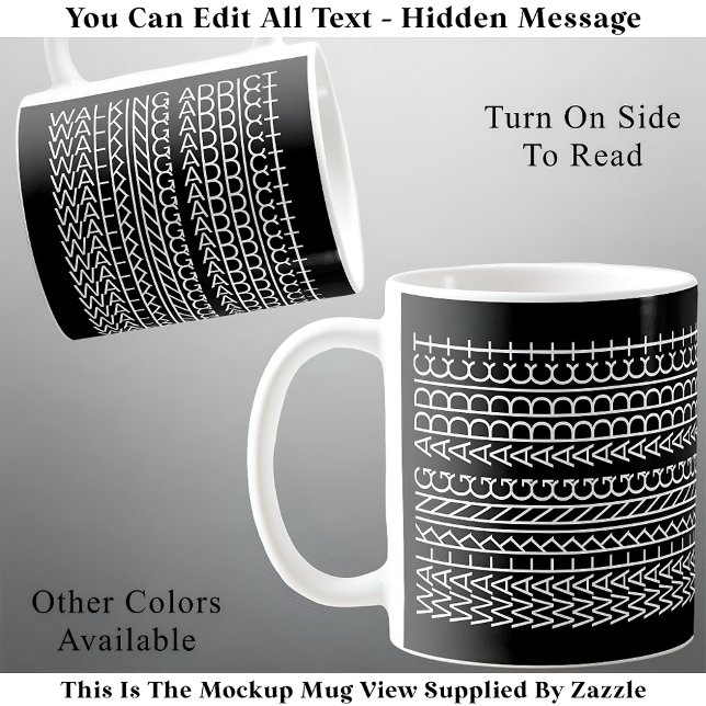 Mug Accro à la marche Message caché 142WB Inhabituel  (Créateur téléchargé)