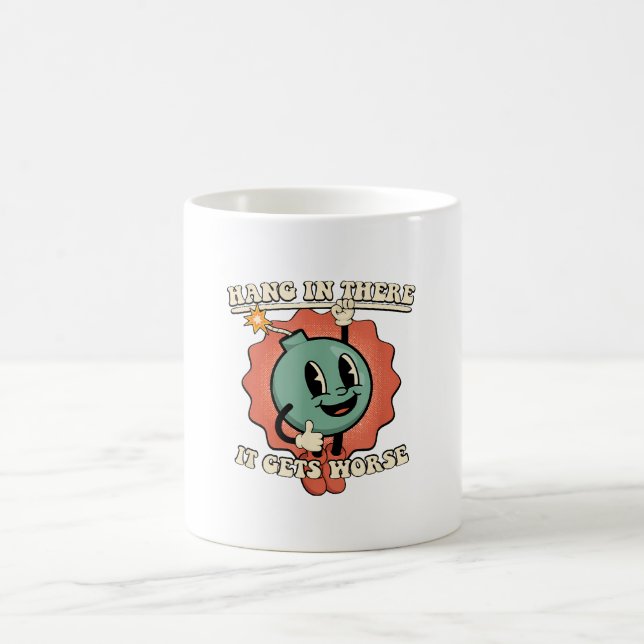 Mug Accroche-toi, ça empire, bombe de dessin animé drô (Centre)