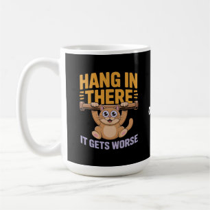 Mug Accroche-Toi Ça Empire Mème de Chat Mignon Drôle