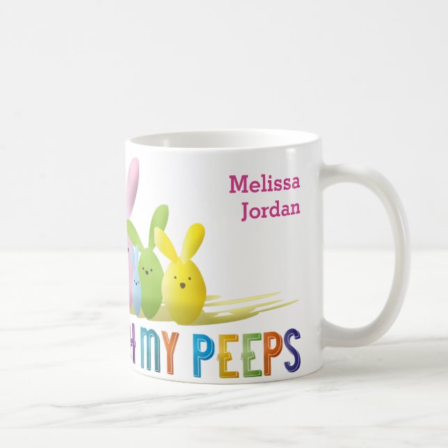 Mug Accrocher avec mes pois de mignons lapins de lapin (Droite)