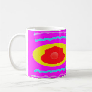 Mug Accueil avec amour grand rose et jaune brun