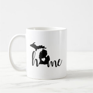 Mug Accueil C'Est Là Que Le Coeur Est Michigan Silhoue