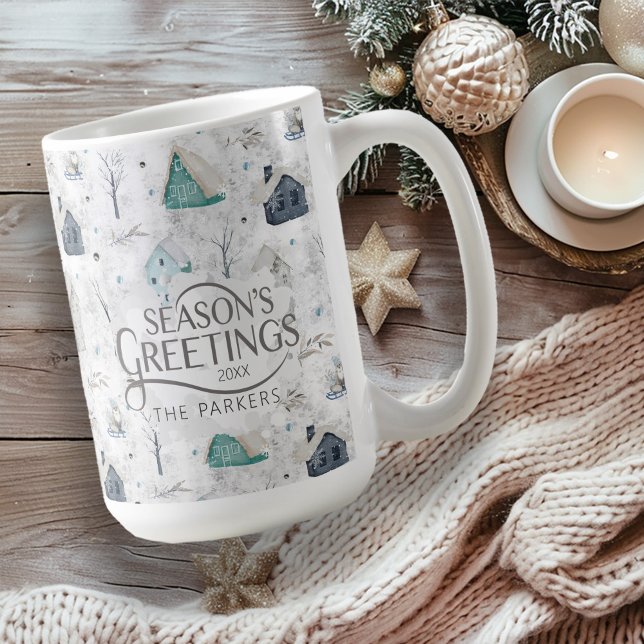 Mug Accueil confortable Noël Turquoise ID985 (Créateur téléchargé)