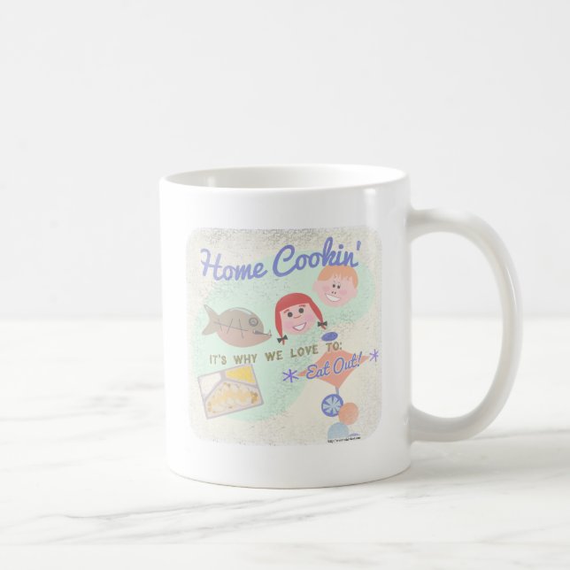 Mug Accueil Cuisine Amusants Retro Food Mealtime Carto (Droite)