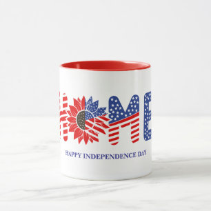 Mug Accueil Drapeau Tournesol Patriotique Personnalisé