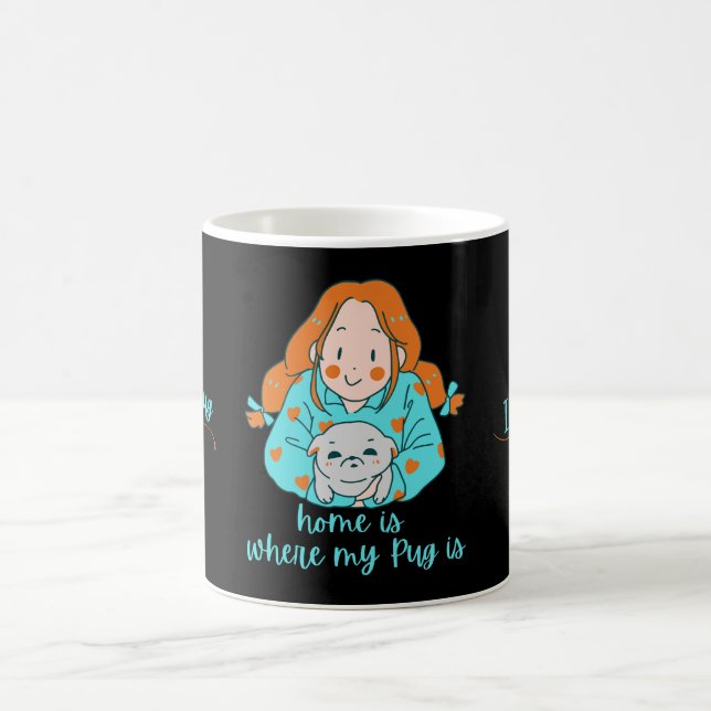 Mug Accueil est là où mon Carlin est mignon chien roux (Centre)