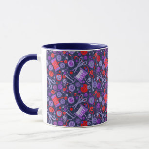 Mug Accueil Hobby Couture Artisanat Collage Motif Bleu