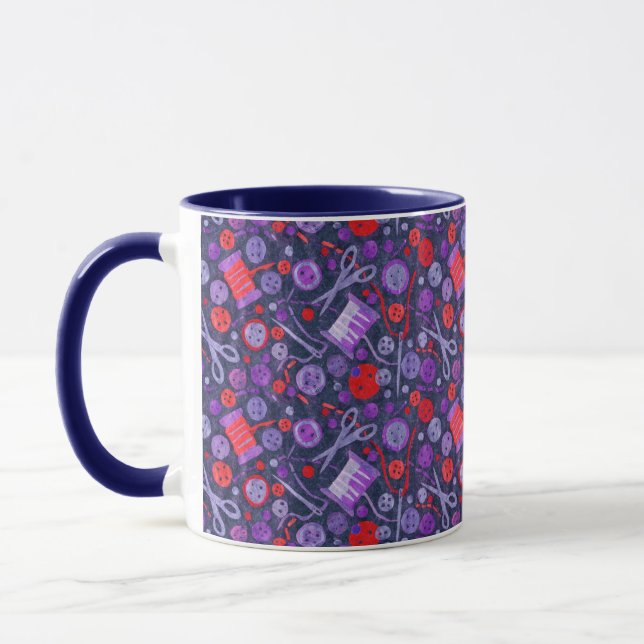 Mug Accueil Hobby Couture Artisanat Collage Motif Bleu (Gauche)