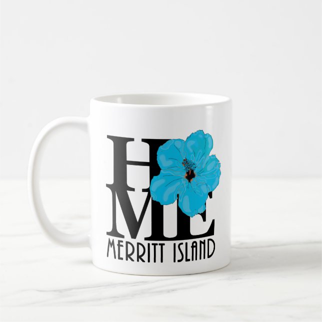Mug ACCUEIL Île Merritt 11oz bleu hibiscus (Gauche)